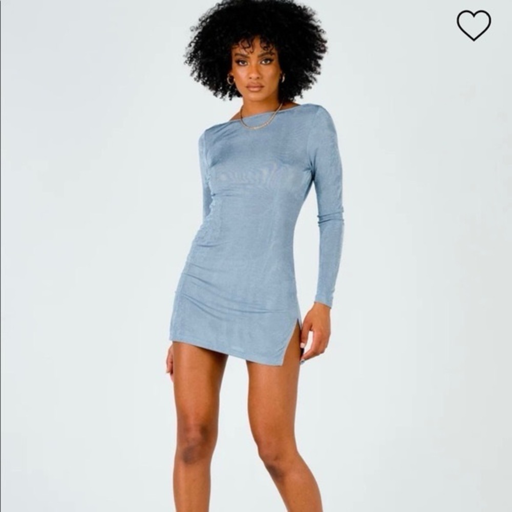 Lioness Montana Mini Dress Dusty Blue Size XS